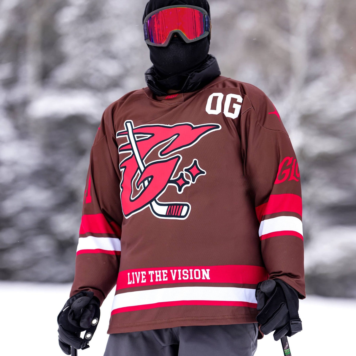 GLD Brown and Red Hockey Jersey